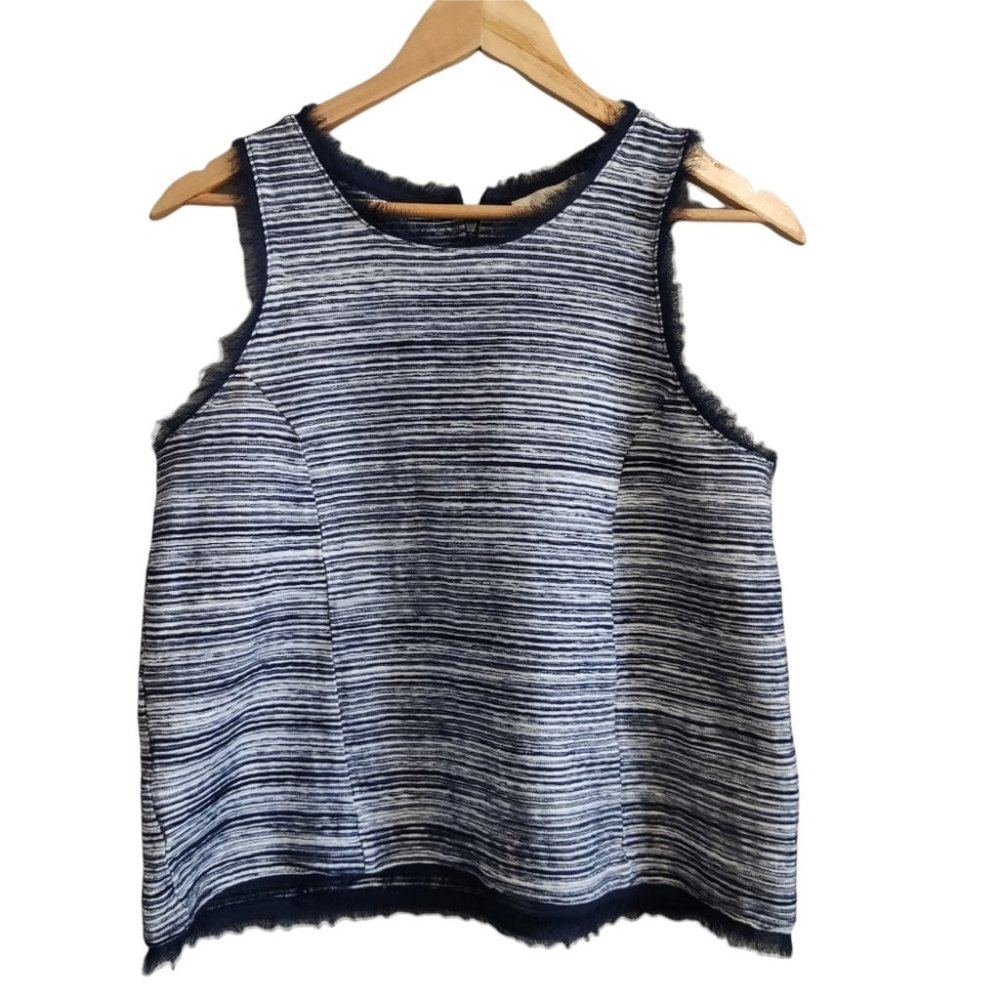 Anthropologie Vanessa Virginia Striped Fringe Sleeveless Top Size Medium